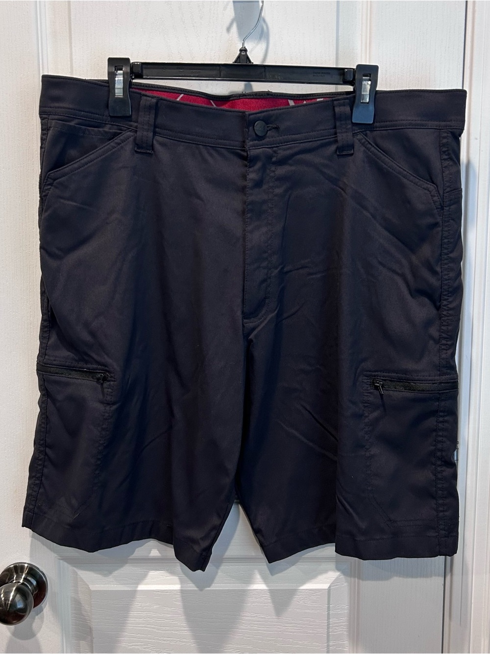Wrangler Mens Outdoor Performance Cargo Shorts 38 Black Stretch Nylon Hiking 10"